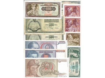 Jugoslavija 1963-1993. lot novcanica sa slike