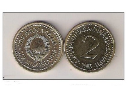 Jugoslavija 2 dinara 1983. UNC