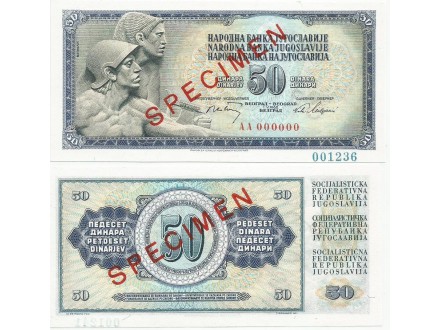 Jugoslavija 50 dinara 1968. UNC SPECIMEN