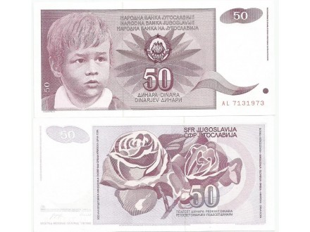 Jugoslavija 50 dinara 1990. UNC ST-129 AL prefix