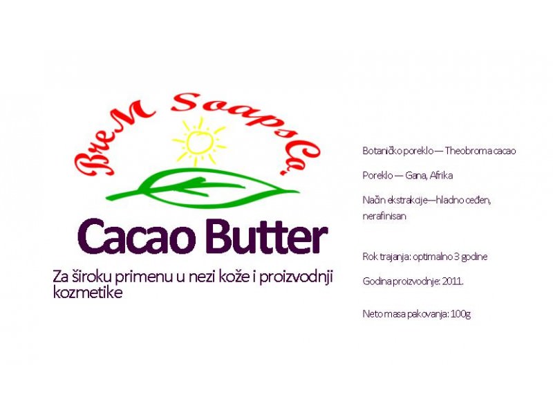 Kakao buter, organski nerafinisani 100g