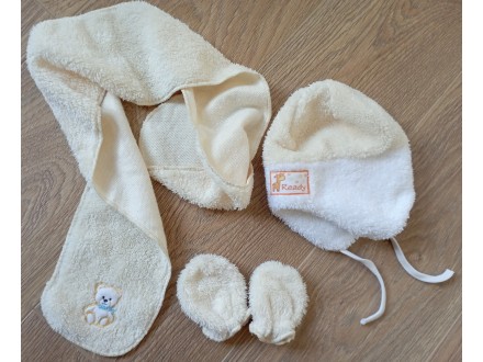 Kapa, šal + rukavice za bebe