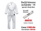 Kimona / kimono za karate dečiji br. 14 +beli pojas