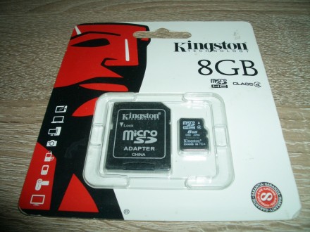 Kingston  Micro SD 8GB Class 4 +SD adapter