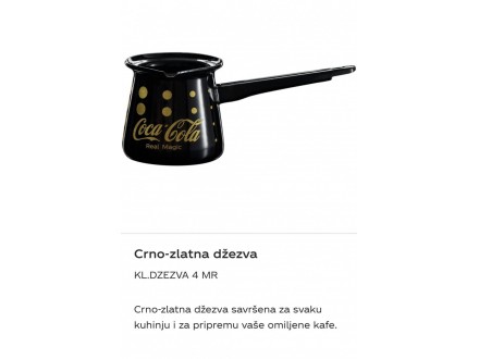 Koka Kola Coca Cola Metalac crna džezva