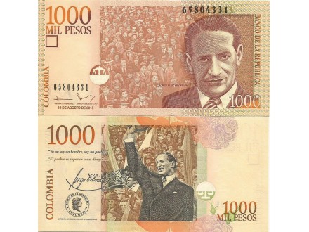 Kolumbija 1000 pesos 2015. UNC