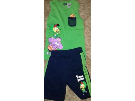 Komplet -majica & bermude-marke:Kral Şakir-zelene boje