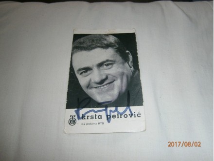 Krsta Petrović - Autogram karta sa originalnim potpism