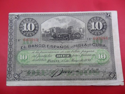 Kuba-Cuba 10 Pesos in silver 1896, v4, P6886, eR