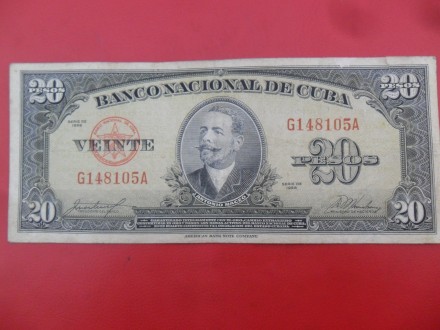 Kuba-Cuba 20 Pesos 1958, v2, P7585, RR