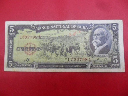Kuba-Cuba 5 Pesos 1960, v4, P7410