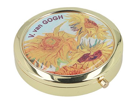 Kutija za lekove - Van Gogh, Sunflowers, Round - Van Gogh