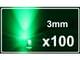 LED dioda - Zelena - 3mm - 100 komada slika 1