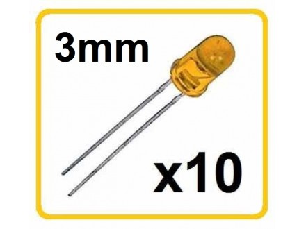 LED dioda - Zuta - 3mm - 10 komada