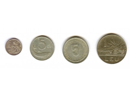 LOT 4 mešane kovanice (Španija-Italija-Rumunija-Alžir)