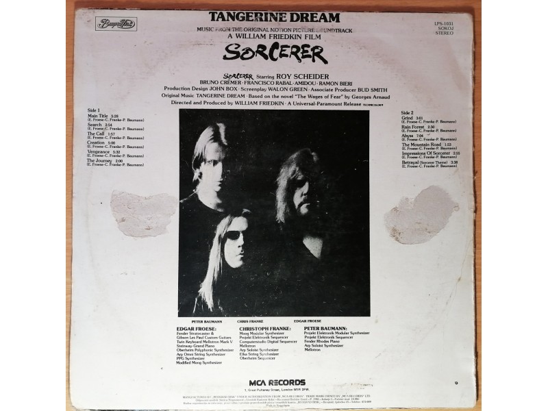 LP TANGERINE DREAM - Sorcerer (1981) G+