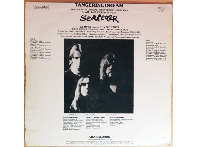 LP TANGERINE DREAM - Sorcerer (1981) ODLIČNA