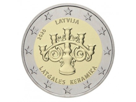 Letonija 2 euro 2020. UNC Keramika