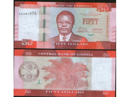 Liberia 50 Dollars 2016. UNC.