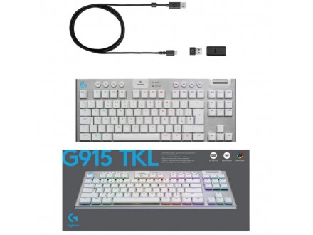 Logitech G915 Tenkeyless Lightspeed Wireless Mechanical Gaming Keyboard White