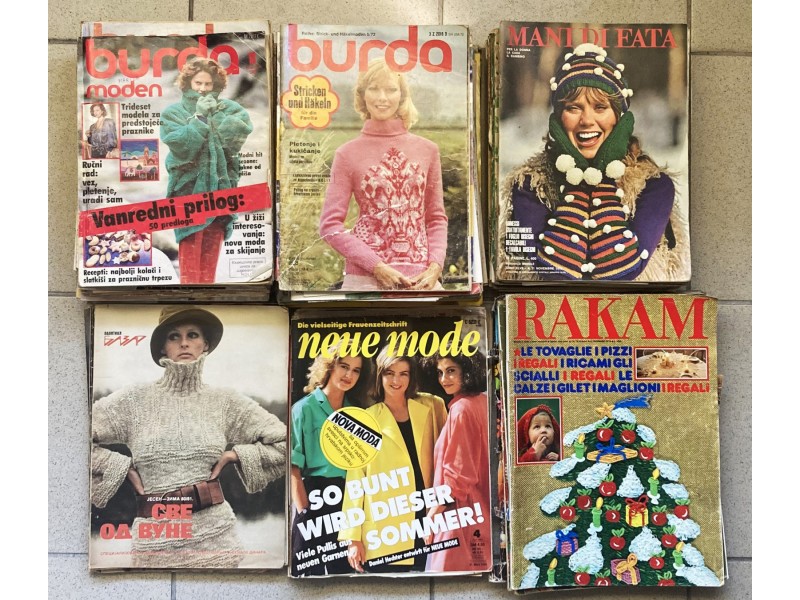 Lot modnih časopisa iz 70-ih i 80-ih: Burda, Neue mode