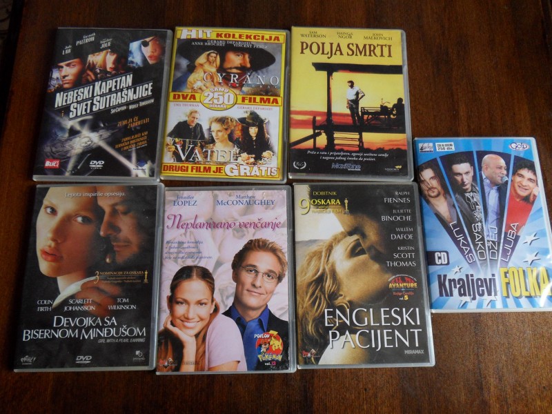 Lot od 6 dvd filmova + poklon cd