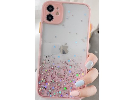 MCTK6-IPHONE 12 * Furtrola 3D Sparkling star silicone Pink (139)