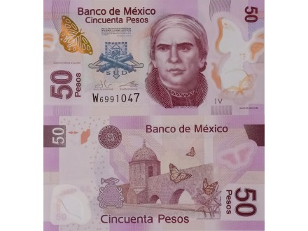 MEXICO Meksiko 50 Pesos 2016 UNC, P-123 Polymer