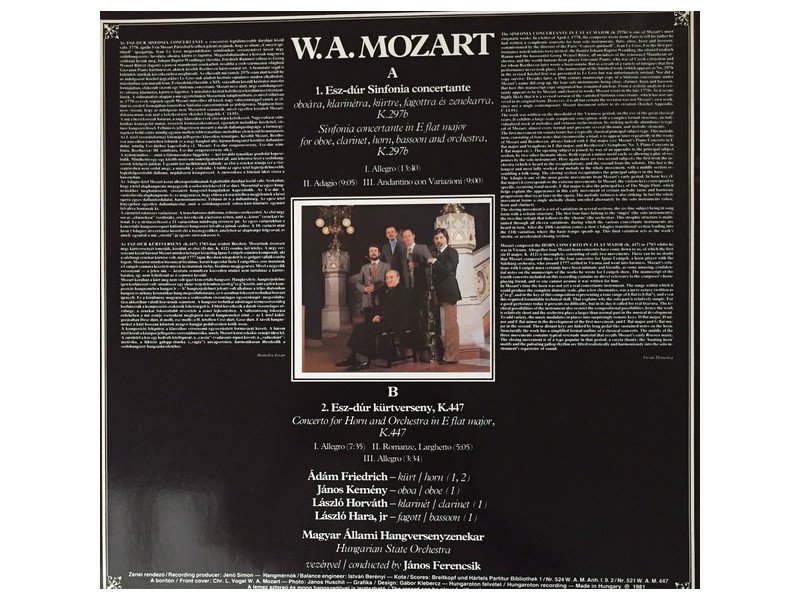 MOZART - Sinfonia concertante in E flat major...
