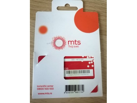 MTS/Telekom pripejd broj 065-46-72-166