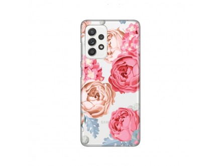 Maskica Silikonska Print Skin za Samsung A525F/A526B/A528B Galaxy A52 4G/A52 5G/A52s 5G Pink Flower