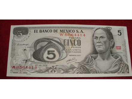 Meksiko 5 pesos 1972 a-UNC