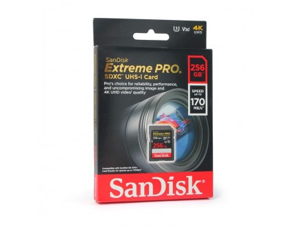 Mem.Kartica SanDisk SDXC Extreme Pro 256GB 170 MB/s V30 UHS-I U3