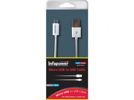 Micro USB kabl Infapower 1m beli