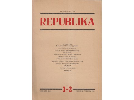 Mirko Kovač: O TABUIMA / REPUBLIKA 1-2/1986