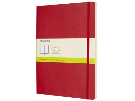 Moleskine - Soft Cover XL Plain Notebook, Scarlet Red - Moleskine