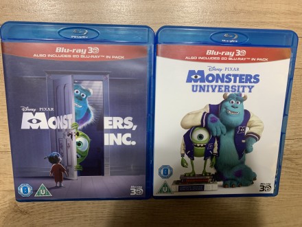 Monsters Inc & Monsters University 3d i 2d blu ray