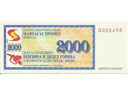 NAFTAGAS PROMET 2000 dinara bon za gorivo