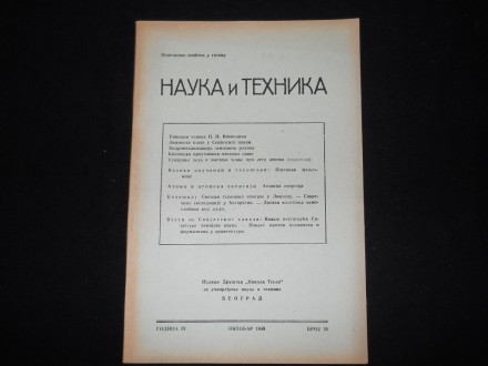 NAUKA I TEHNIKA broj 10 iz 1948.