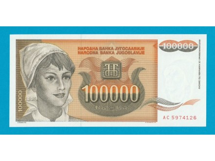 NBJ- 100 000 DINARA 1993 -  -UNC-