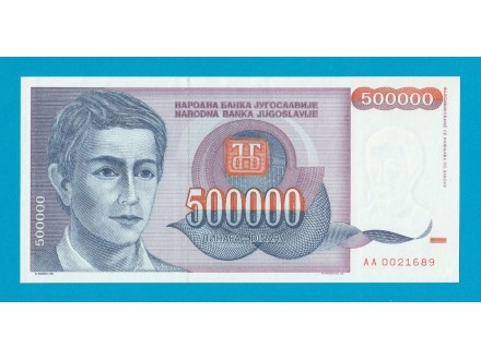 NBJ - 500 000  DINARA 1993 - sa slika -