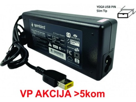 NPA40-200-2250 (IB01) ** Gembird punjac za laptop 40W-20V-2.25A, USB Yellow PIN (983 Alt=IB04)