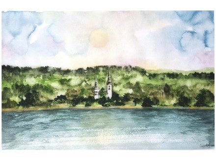 Na obali Dunava 2 - akvarel