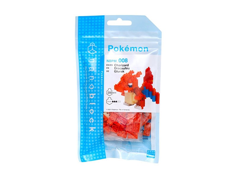 Nanoblok kockice - Pokemon, Charizard Dracaufeu Glurak, 200 pcs - Pokemon