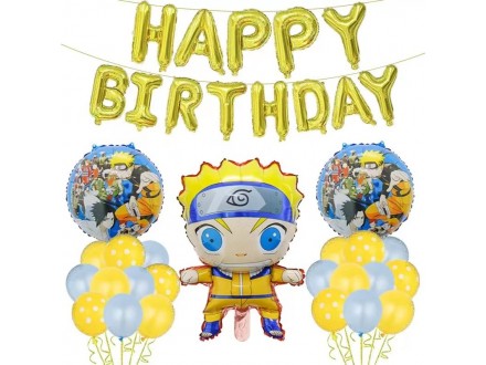 Naruto Happy Birthday baloni za rođendan 36kom - NOVO