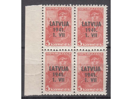 Nemačka okupacija WWII 1941 Latvia Letonija ** četverac