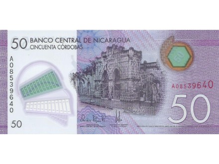 Nicaragua 50 cordobas 2015. UNC Polymer