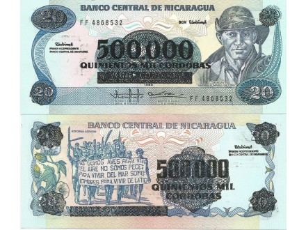 Nicaragua 500.000 cordobas 1985. UNC