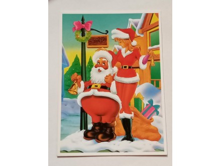 Novogodišnja - Deda Mraz  i Devojka - Čista-