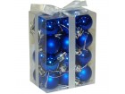 Novogodišnji ukrasi za jelku 24 kuglice plave